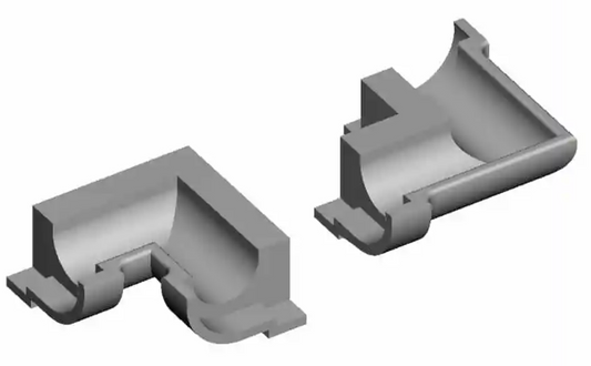 OO Gauge - Detailing - Half Round Guttering 90 Corners x8