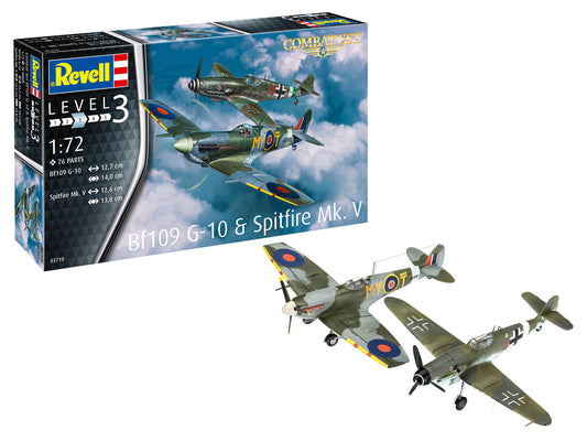 Combat Set Messerschmitt Bf109G-10 & Spitfire Mk.V Model Kit
