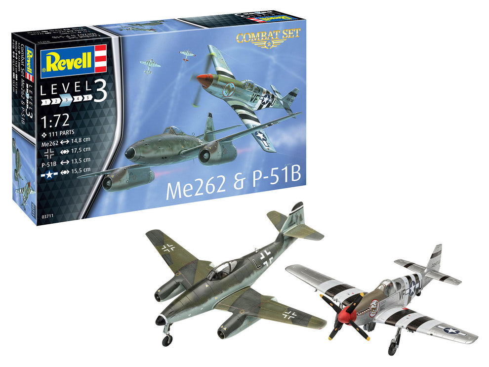 Revell 03711 Combat Set Messerschmitt Me262 & P-51B – Rails
