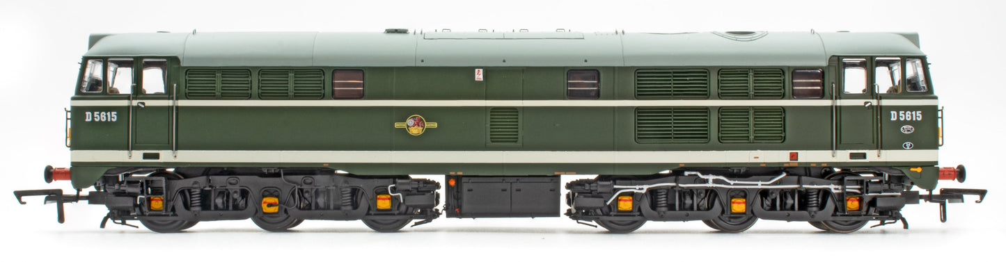 Class 30 D5615 BR Green (small yellow panel & LU trip cock) Diesel Locomotive