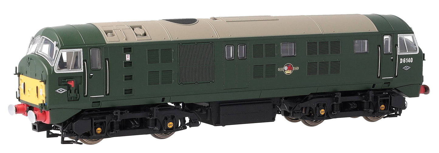 4D-025-005D Class 21 D6140 BR Green (SYP With Tablet Catcher) Diesel Locomotive - DCC Fitted