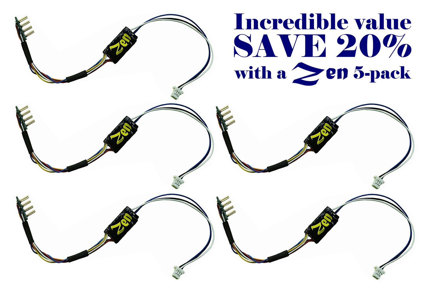 Zen Blue+ Decoder: 8 Pin NANO Wired 2 Function (5-pack)