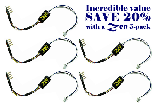 Zen Blue+ Decoder: 8 Pin NANO Wired 2 Function (5-pack)