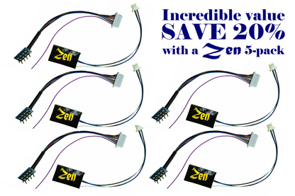Zen Black Decoder: Mini 8 Pin Harness 4 Function (5-pack)