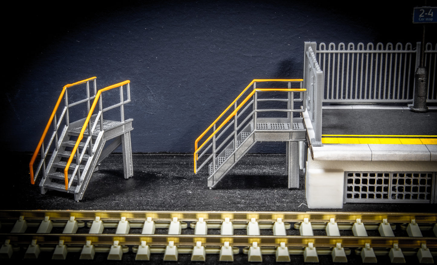 Modern Station Platform Access Steps (Hand Painted)