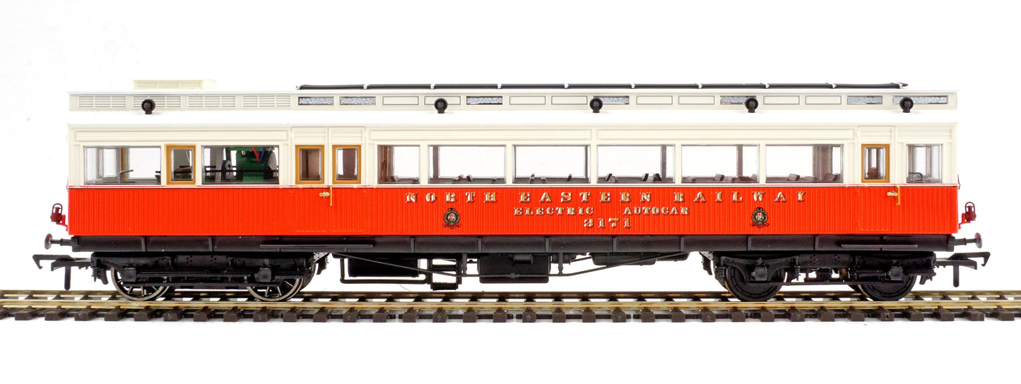 Pre-Owned North Eastern Railway Electric Autocar No.3171 Red/Cream (1904-30) - DCC Sound