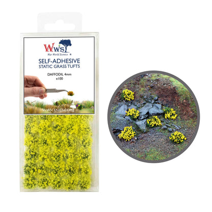 4mm Daffodil Self-Adhesive Static Grass Tufts x 100