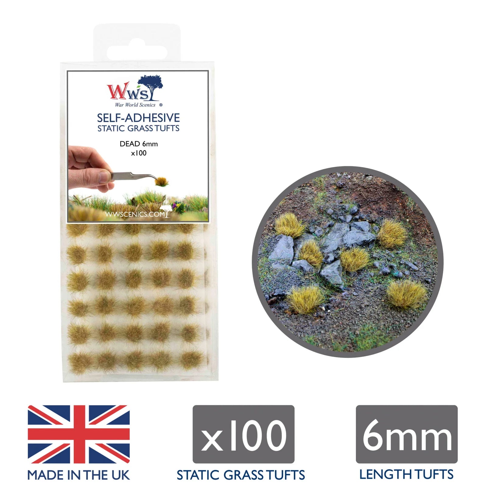 Dead Rails Grass WWScenics WWS 6mm Dead Static Grass Tufts x 100 – Rails of Sheffield