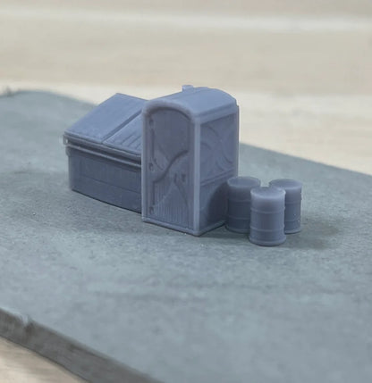 N Gauge Portable Toilets (Pack of 5) - Unpainted Model Kit