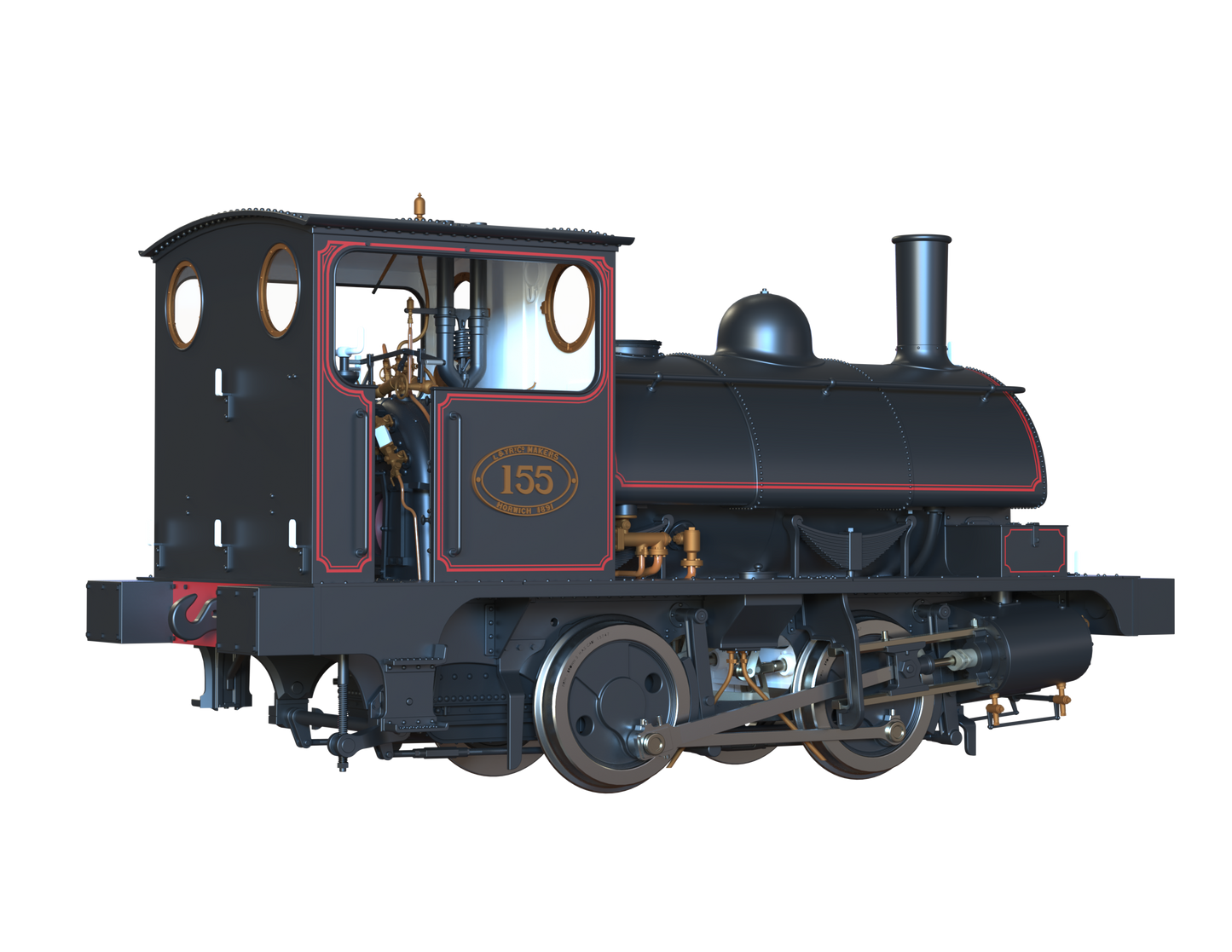 LYR 'Pug' 0-4-0ST 155 LYR Lined Black Steam Locomotive - DCC Sound