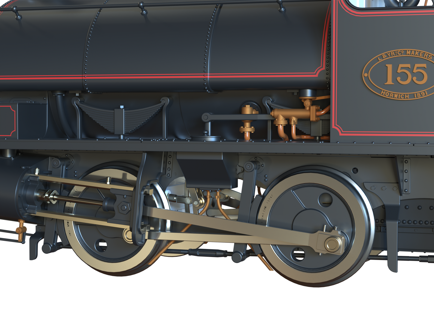 LYR 'Pug' 0-4-0ST 155 LYR Lined Black Steam Locomotive - DCC Sound