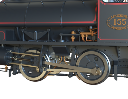 LYR 'Pug' 0-4-0ST 155 LYR Lined Black Steam Locomotive - DCC Sound