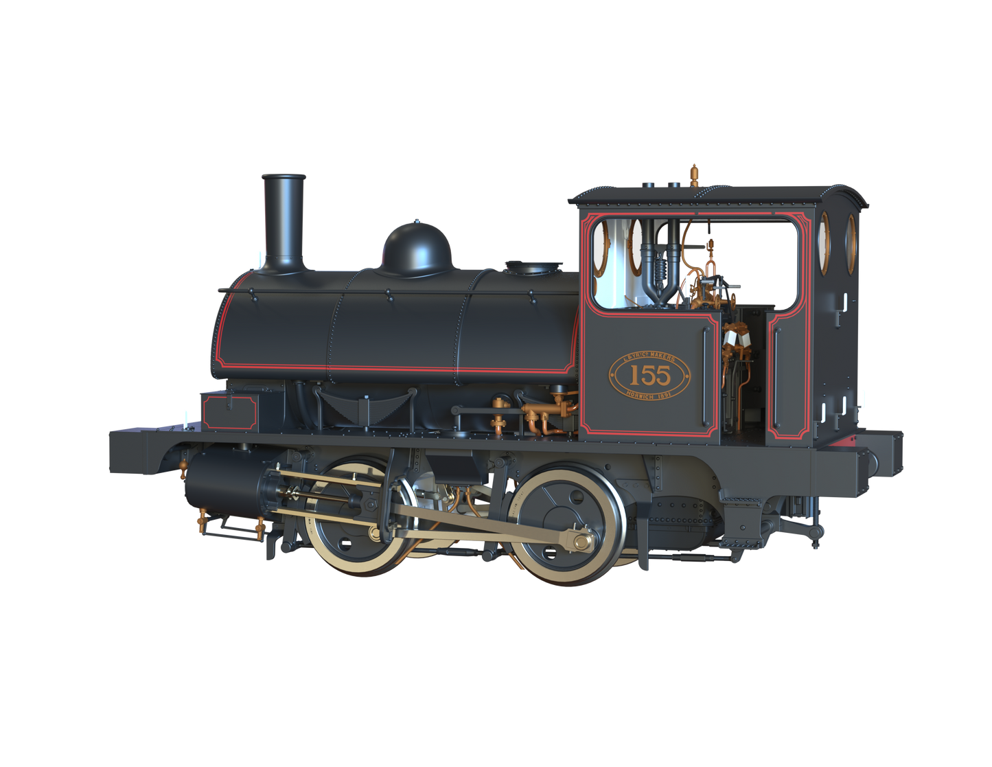 LYR 'Pug' 0-4-0ST 155 LYR Lined Black Steam Locomotive - DCC Sound