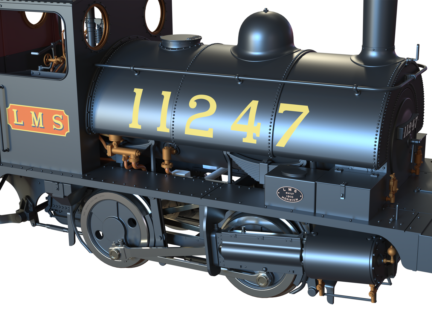 LYR 'Pug' 0-4-0ST 11247 LMS Lined Black Steam Locomotive - DCC Sound