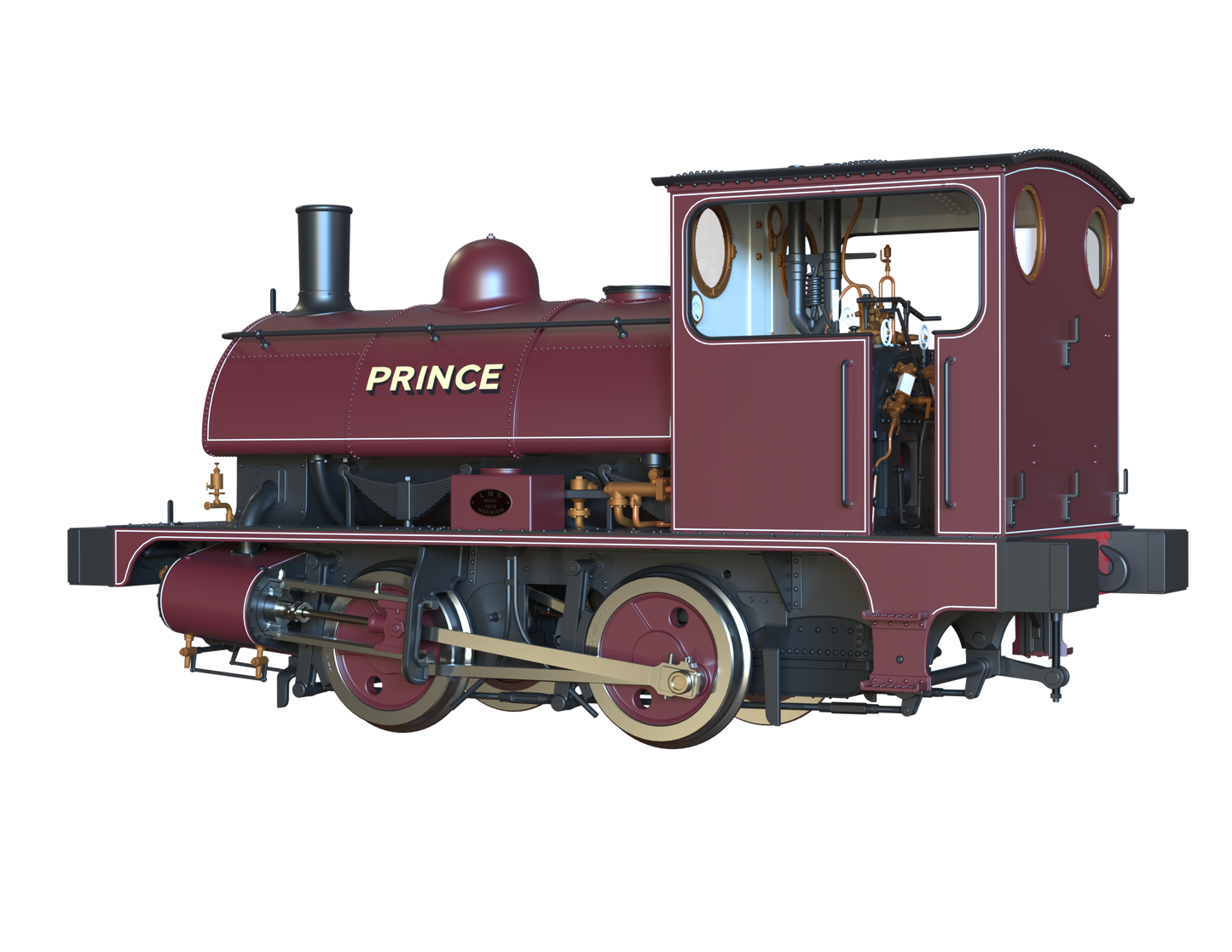LYR 'Pug' 0-4-0ST "Prince" United Glass Bottle Manufacturer Lined Red Steam Locomotive