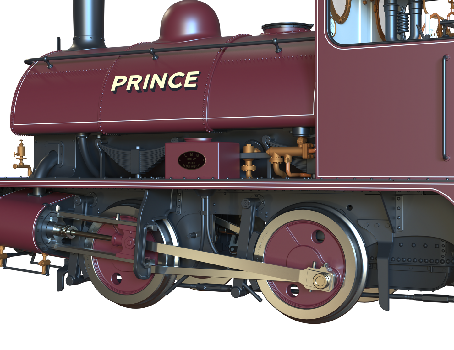 LYR 'Pug' 0-4-0ST "Prince" United Glass Bottle Manufacturer Lined Red Steam Locomotive