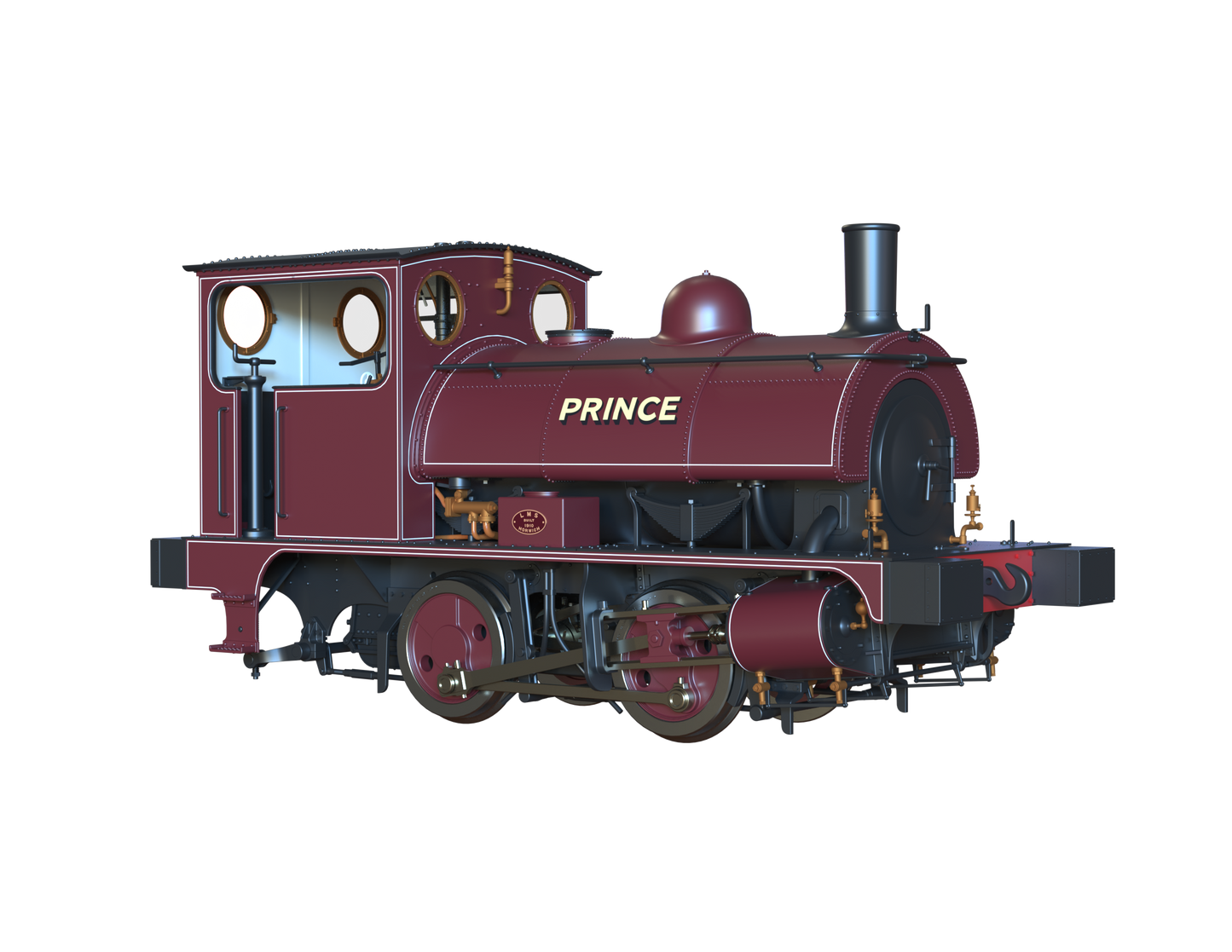 LYR 'Pug' 0-4-0ST "Prince" United Glass Bottle Manufacturer Lined Red Steam Locomotive