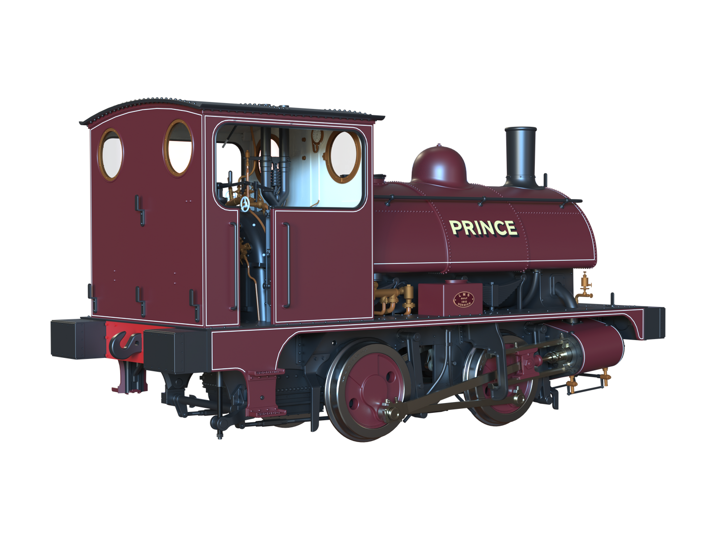 LYR 'Pug' 0-4-0ST "Prince" United Glass Bottle Manufacturer Lined Red Steam Locomotive