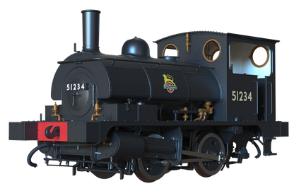 LYR 'Pug' 0-4-0ST 51234 BR Black Early Emblems Steam Locomotive - DCC Sound