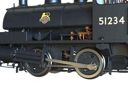 LYR 'Pug' 0-4-0ST 51234 BR Black Early Emblems Steam Locomotive - DCC Sound