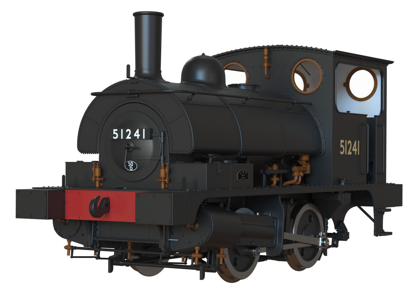 LYR 'Pug' 0-4-0ST 51241 BR Black No Emblems Steam Locomotive