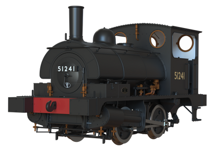 LYR 'Pug' 0-4-0ST 51241 BR Black No Emblems Steam Locomotive