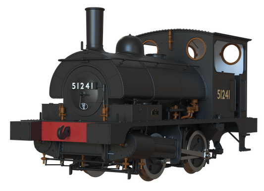 LYR 'Pug' 0-4-0ST 51241 BR Black No Emblems Steam Locomotive - DCC Sound