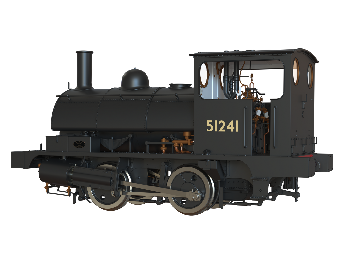 LYR 'Pug' 0-4-0ST 51241 BR Black No Emblems Steam Locomotive