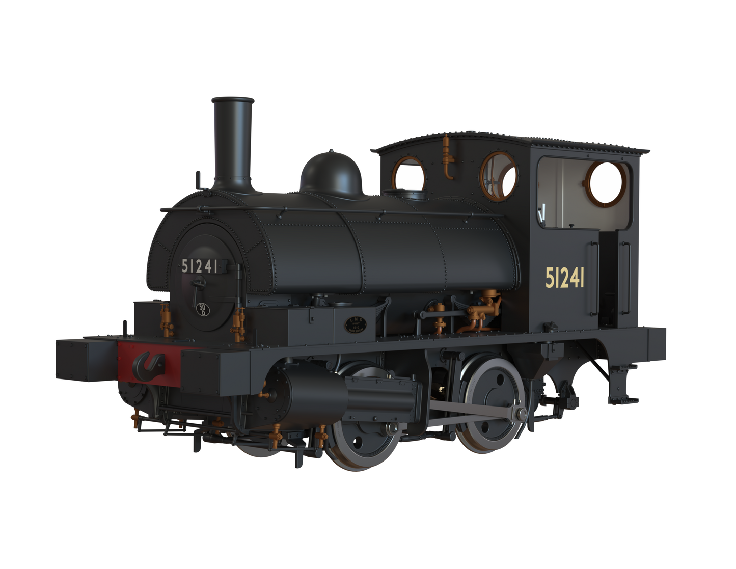 LYR 'Pug' 0-4-0ST 51241 BR Black No Emblems Steam Locomotive