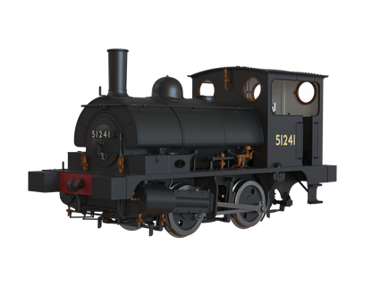LYR 'Pug' 0-4-0ST 51241 BR Black No Emblems Steam Locomotive