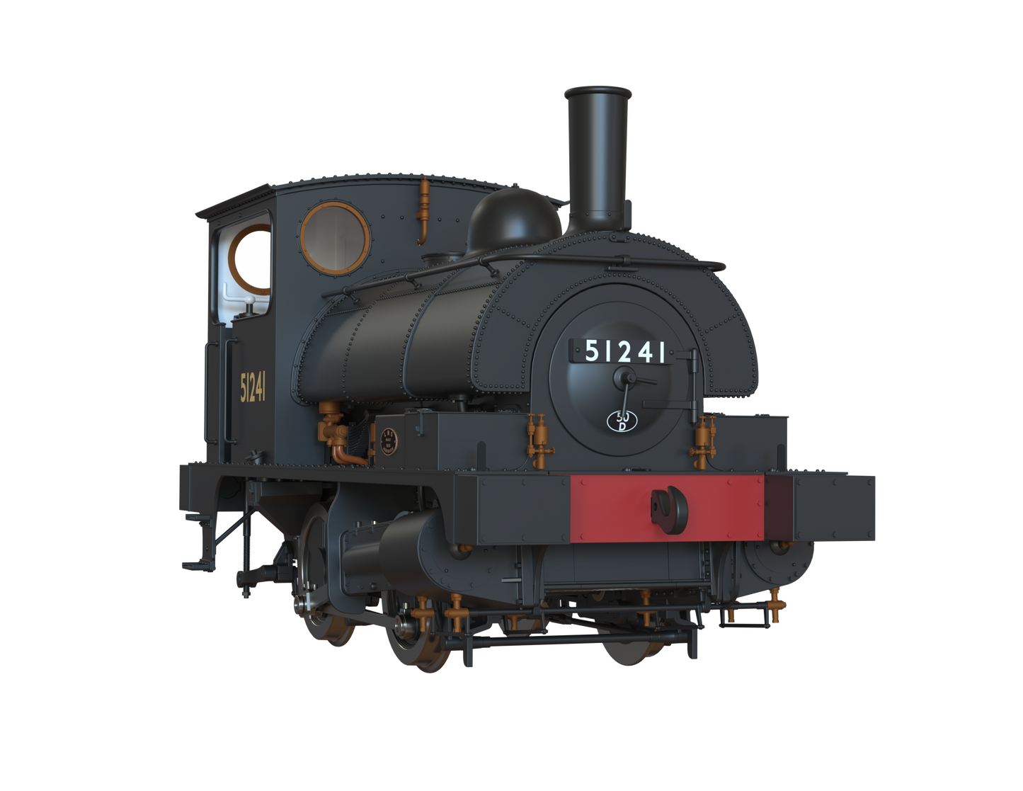 LYR 'Pug' 0-4-0ST 51241 BR Black No Emblems Steam Locomotive