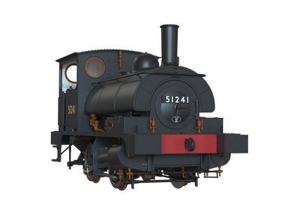LYR 'Pug' 0-4-0ST 51241 BR Black No Emblems Steam Locomotive
