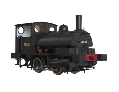 LYR 'Pug' 0-4-0ST 51241 BR Black No Emblems Steam Locomotive
