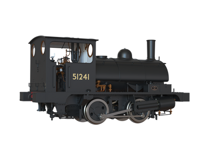 LYR 'Pug' 0-4-0ST 51241 BR Black No Emblems Steam Locomotive