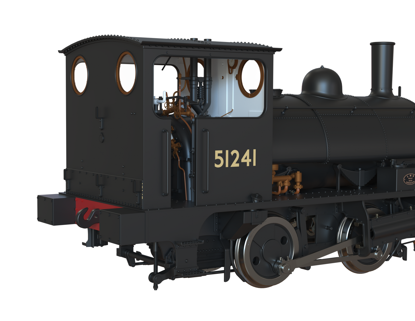 LYR 'Pug' 0-4-0ST 51241 BR Black No Emblems Steam Locomotive