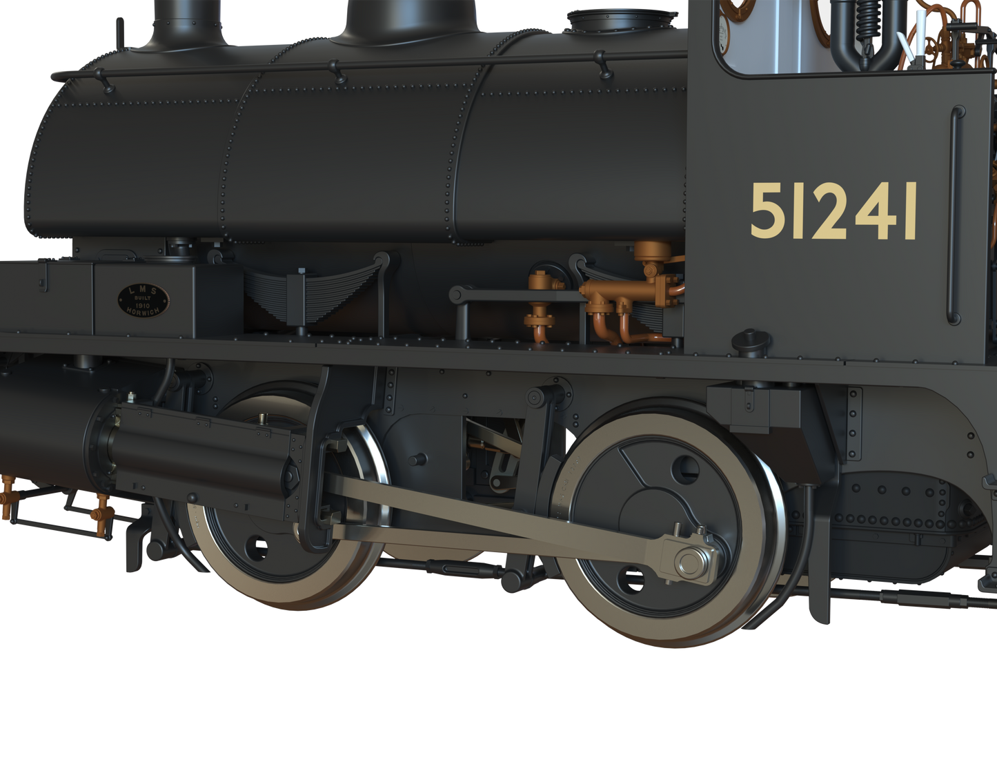 LYR 'Pug' 0-4-0ST 51241 BR Black No Emblems Steam Locomotive