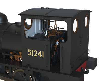 LYR 'Pug' 0-4-0ST 51241 BR Black No Emblems Steam Locomotive