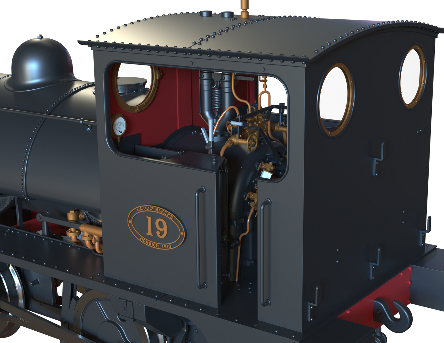 LYR 'Pug' 0-4-0ST 19 LYR Unlined Black (as preserved) Steam Locomotive