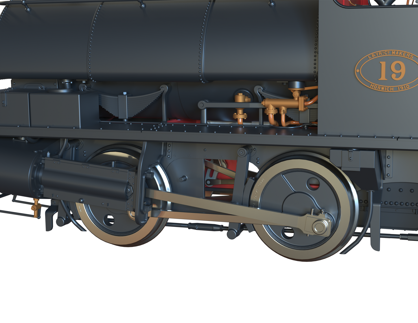 LYR 'Pug' 0-4-0ST 19 LYR Unlined Black (as preserved) Steam Locomotive