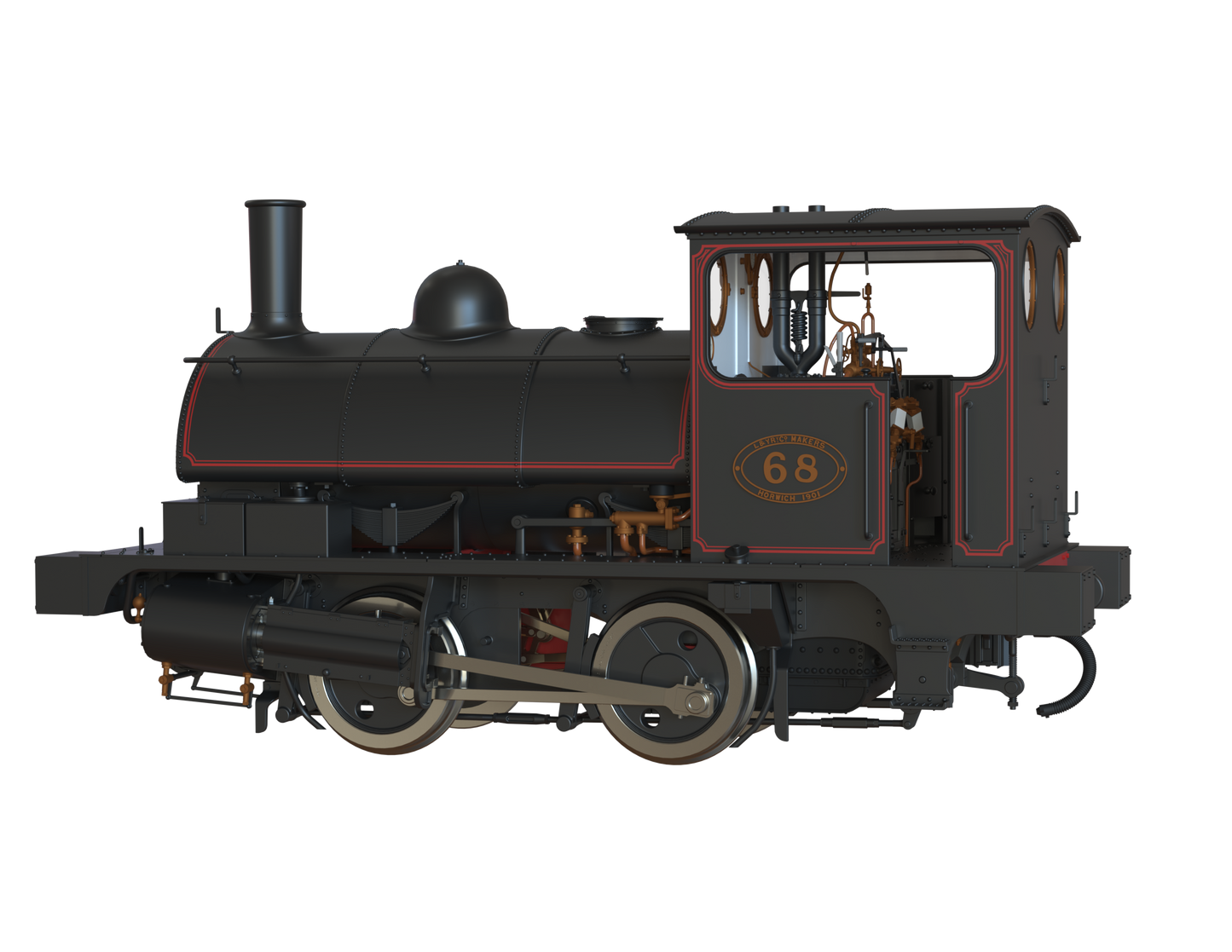 LYR 'Pug' 0-4-0ST 68 LYR Lined Black (as preserved) Steam Locomotive