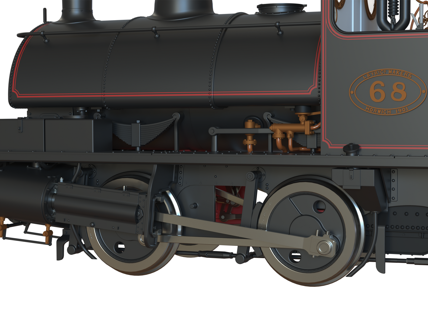LYR 'Pug' 0-4-0ST 68 LYR Lined Black (as preserved) Steam Locomotive