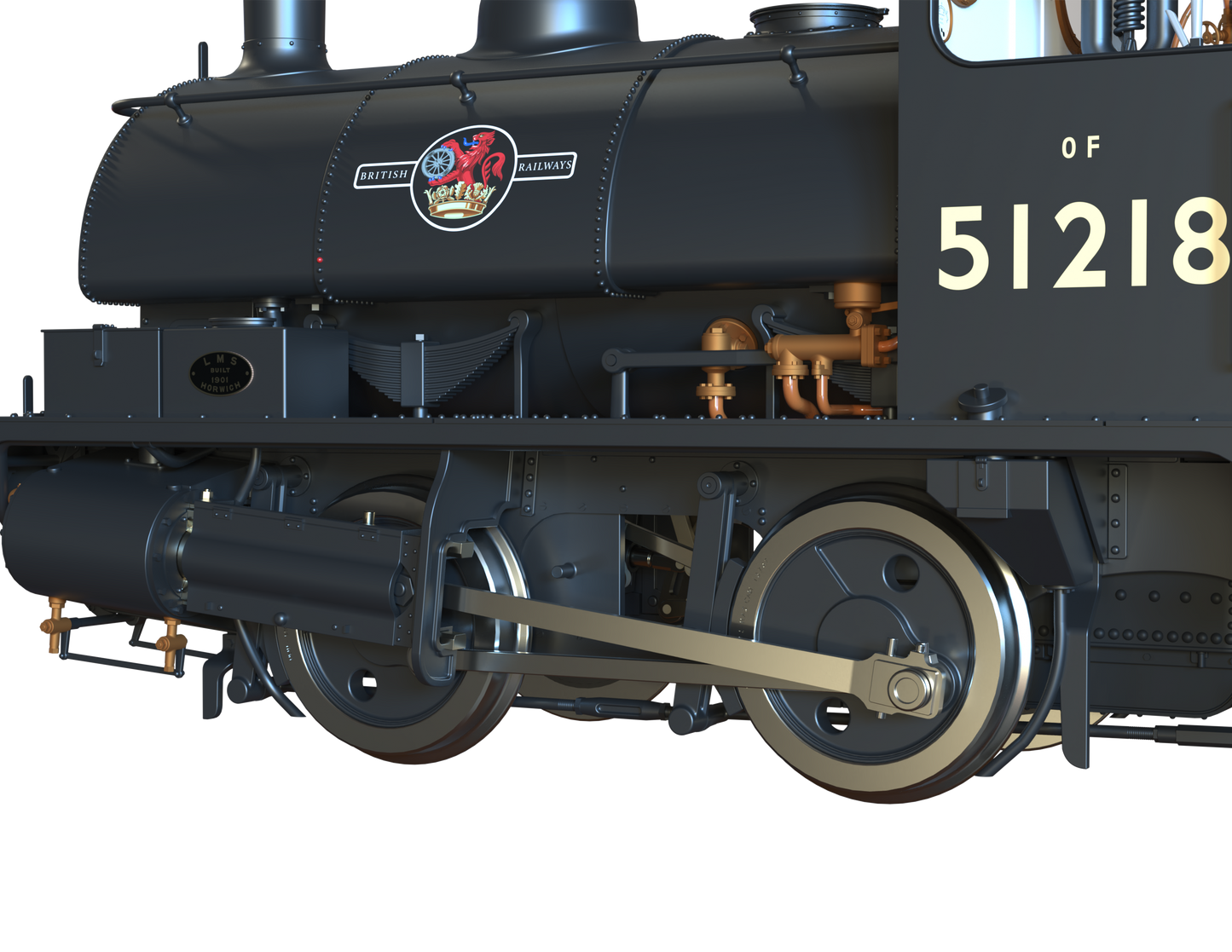 LYR 'Pug' 0-4-0ST 51218 BR Black Late Crests (as preserved) Steam Locomotive - DCC Sound