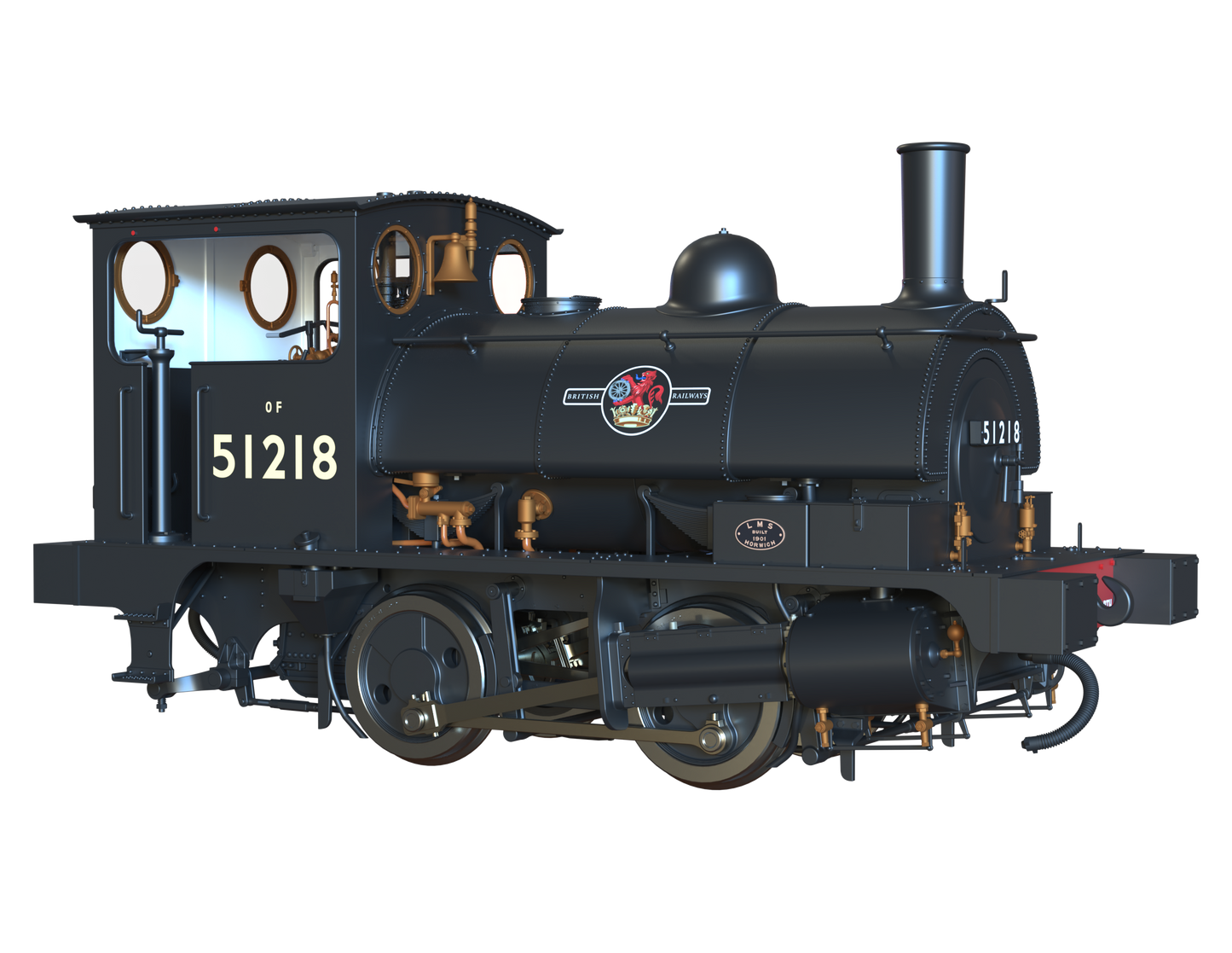 LYR 'Pug' 0-4-0ST 51218 BR Black Late Crests (as preserved) Steam Locomotive - DCC Sound