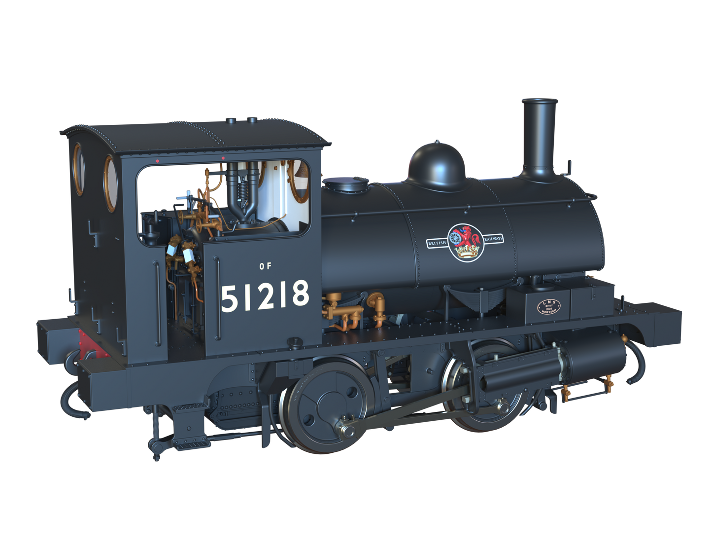 LYR 'Pug' 0-4-0ST 51218 BR Black Late Crests (as preserved) Steam Locomotive - DCC Sound