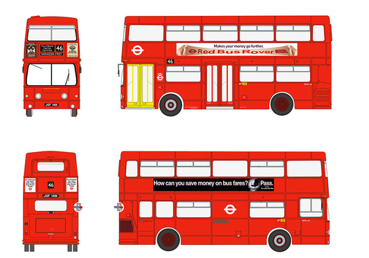 E43003 Daimler Fleetline DMS141 London Transport Route 46 Farringdon Street