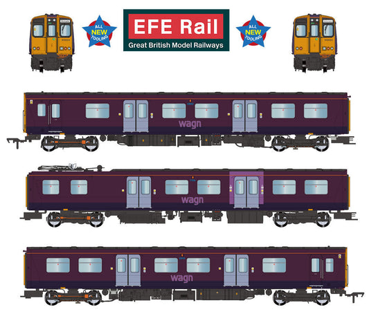 Class 313 3-Car EMU 313024 West Anglia Great Northern (WAGN) Purple