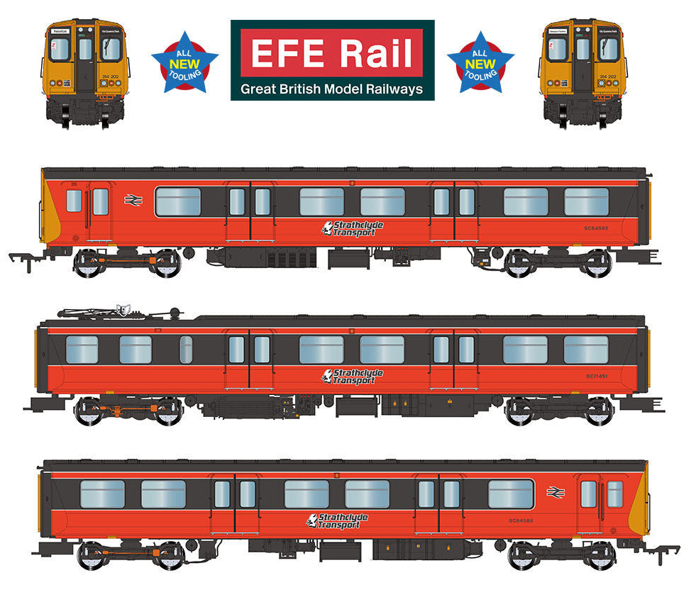 Class 314 3-Car EMU 314202 BR Strathclyde PTE Orange & Black