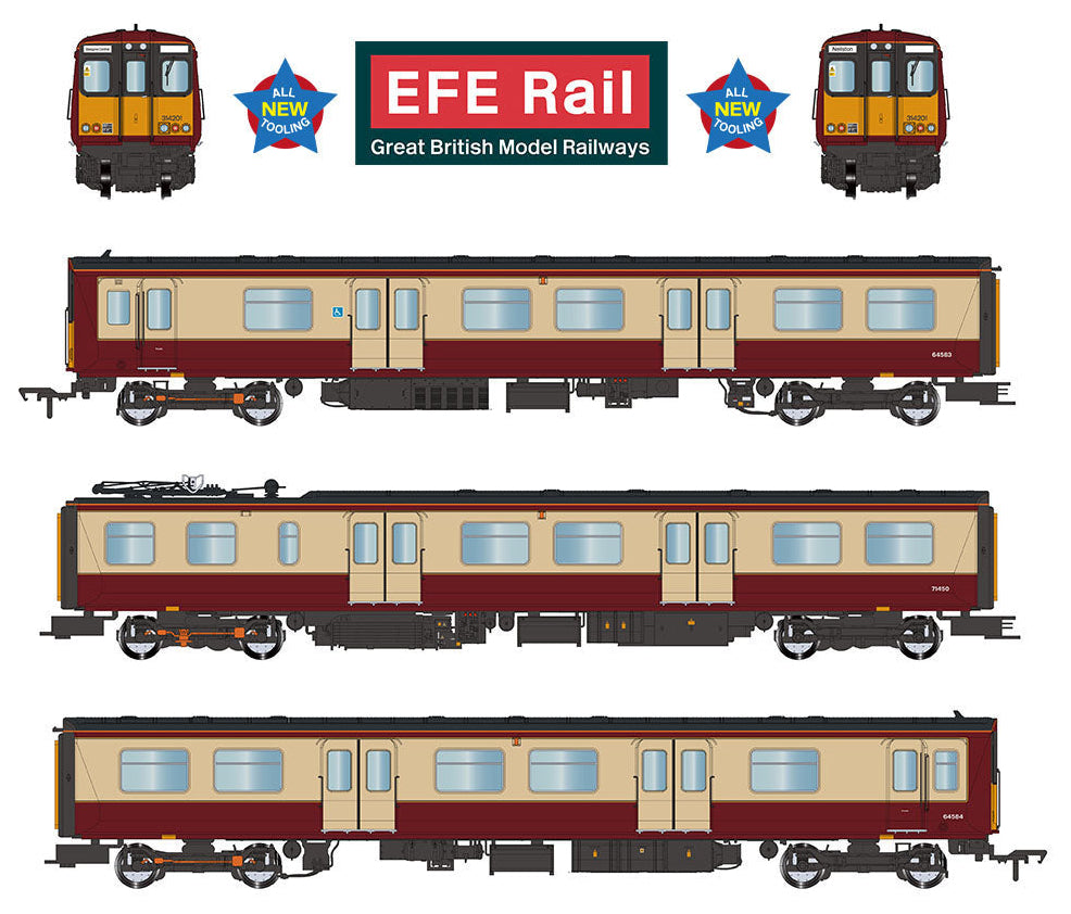 Class 314 3-Car EMU 314201 Strathclyde PTA Carmine & Cream