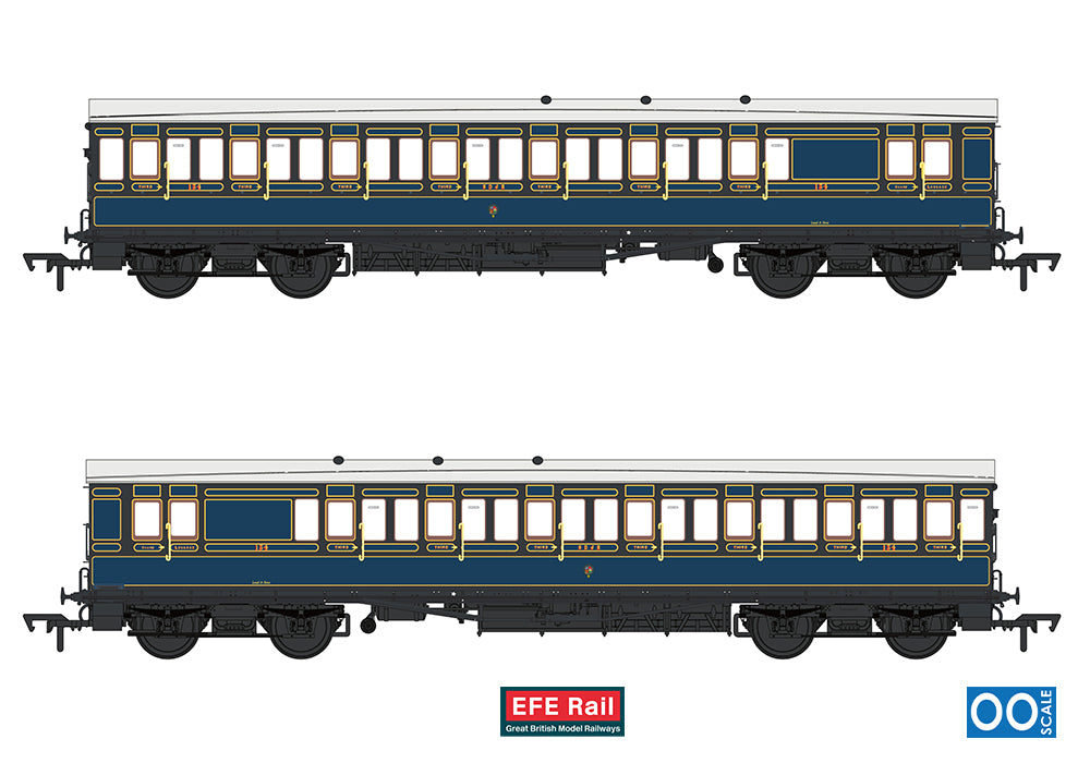 54ft non-Corridor Brake Third S&DJR Lined Blue No.134