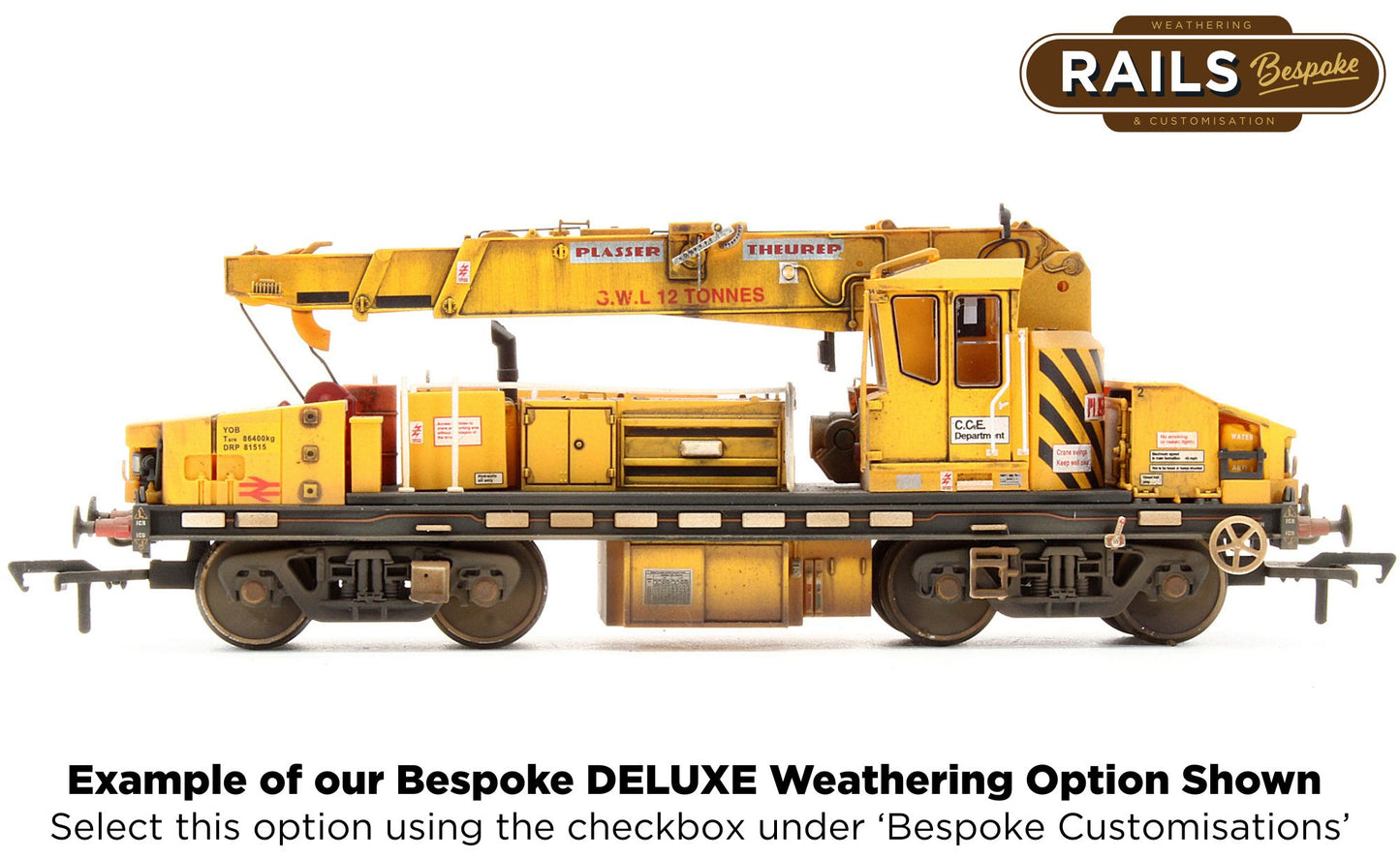 E87108 Plasser 12T YOB Diesel-Hydraulic Crane DRP81515 BR Departmental Yellow